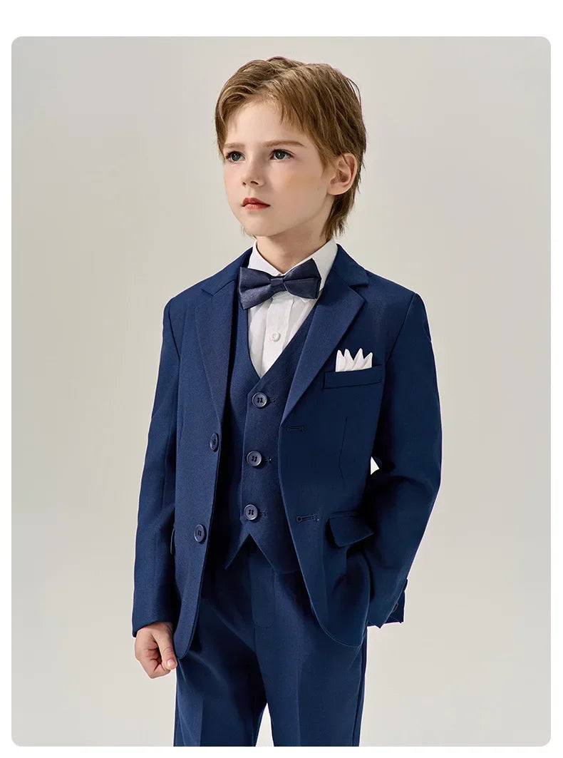 Prince Kids Purple Jakcet Vest Pants Bowtie Piano Party Dress Boys Wedding Ceremony Photograph Suit Children Performance Costume