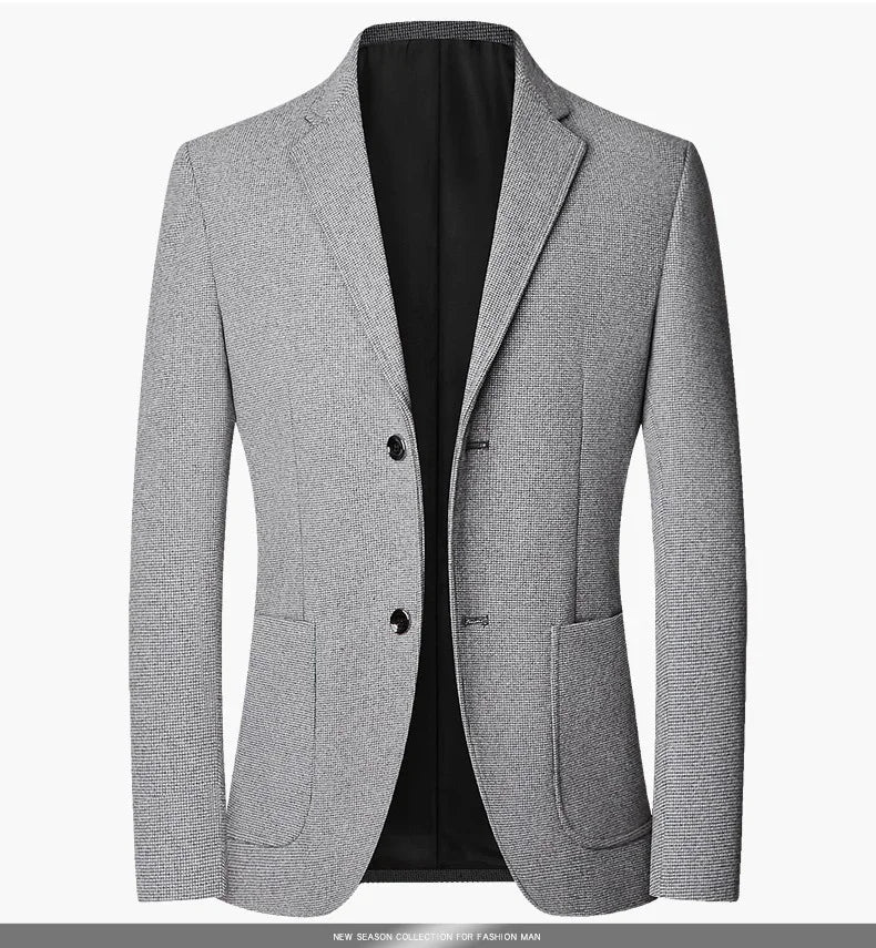 Brand 2026 Spring Elegant Blazer for Men Long Sleeve 2 Button Wedding Party Easy Care Business Blazers Suits Men