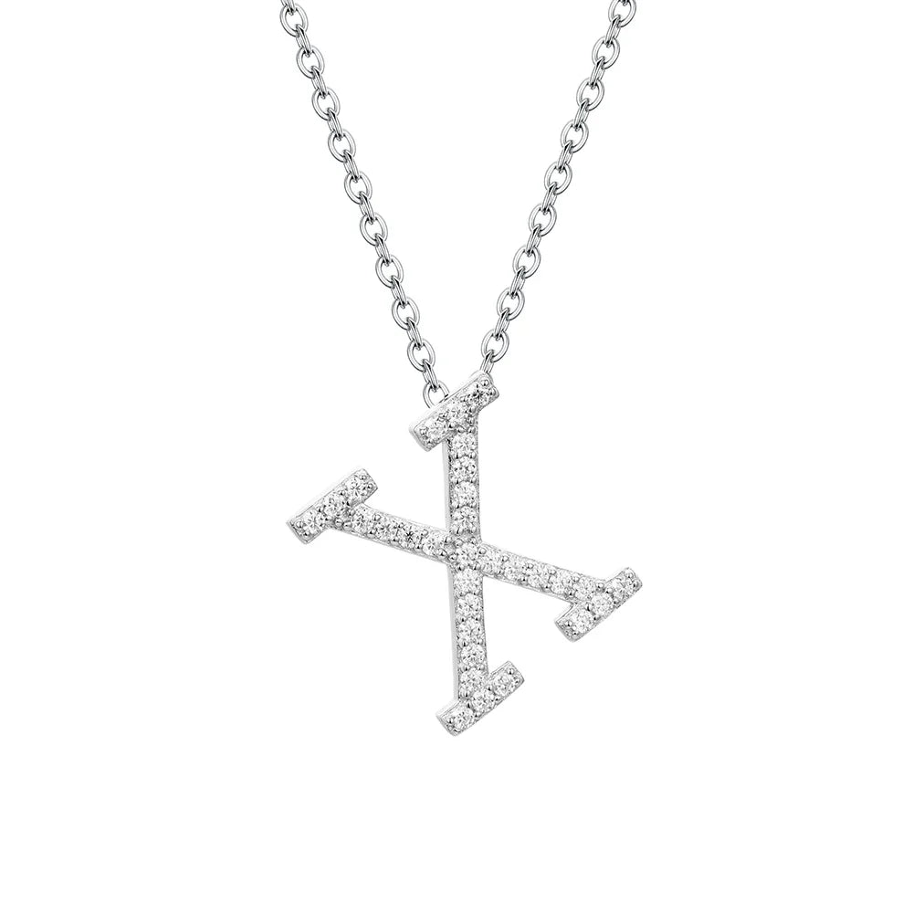 D VVS1 Color Moissanite Letters Necklace Pendant 100% 925 Sterling SIlver for Women Man Fine Jewelry Accessories Gift