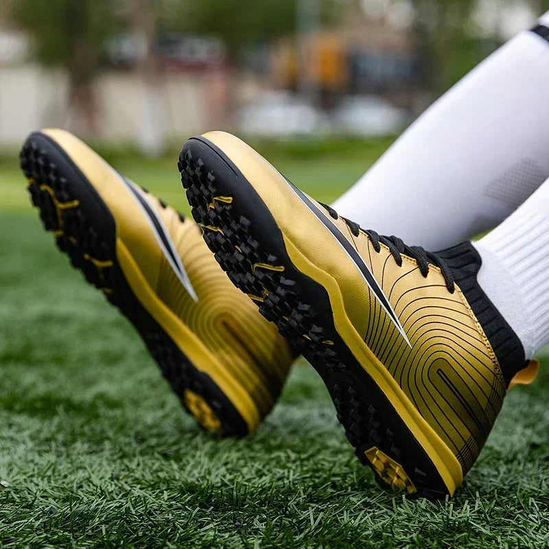 Men Soccer Shoes Ankle Outdoor Long Spikes Football Boots TF Professional Grass Cleats Unisex Football Shoes Chuteira Society