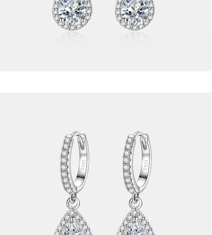 1CT Pear Cut Moissanite Earrings for Women S925 Pure Silver Laboratory Cultivated Diamonds Elegant Wedding Jewelry