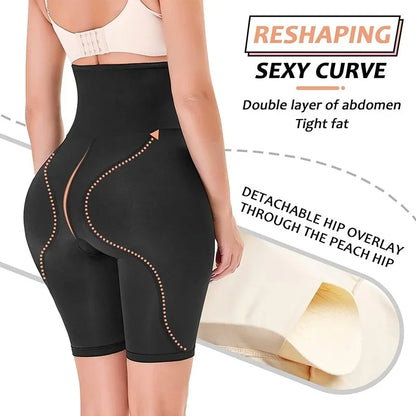Women's Shapewear Padded Panties Hip Butt Thicker Enhancer Body Shaper Removable 4 Pads Butt Lifter Tummy Control Booty Shorts