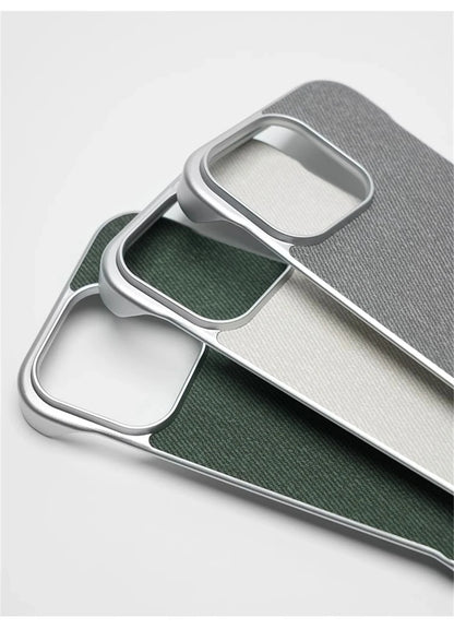 Ultra Thin Frameless Cloth Texture Magnetic Case For iPhone 17 Air 16 Pro Max 15 14 MagSafe Wireless Charge Borderless Hard Cove