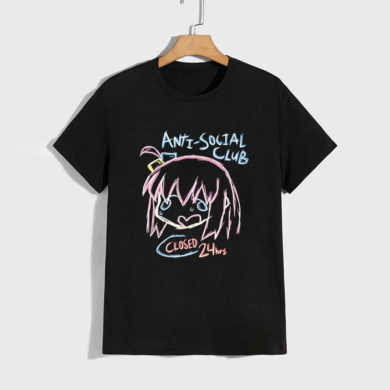High Quality Pure Cotton T-shirt Kessoku Band Print Tshirt Men Women Daily Casual Comfort Tees Japan Anime Short Sleeve Top