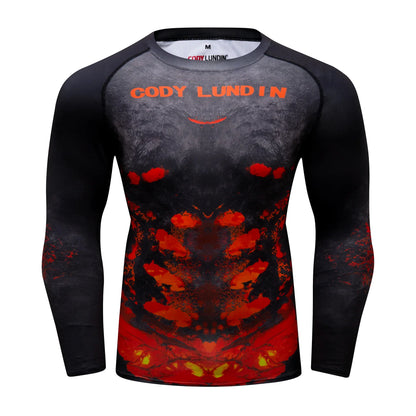 Men Sun Ptotection Fabric Gym Fitness long Sleeve Rashguard Spandex Quickly Dry jiu jitsu No Gi Rash Guard Bjj Grappling Shirts