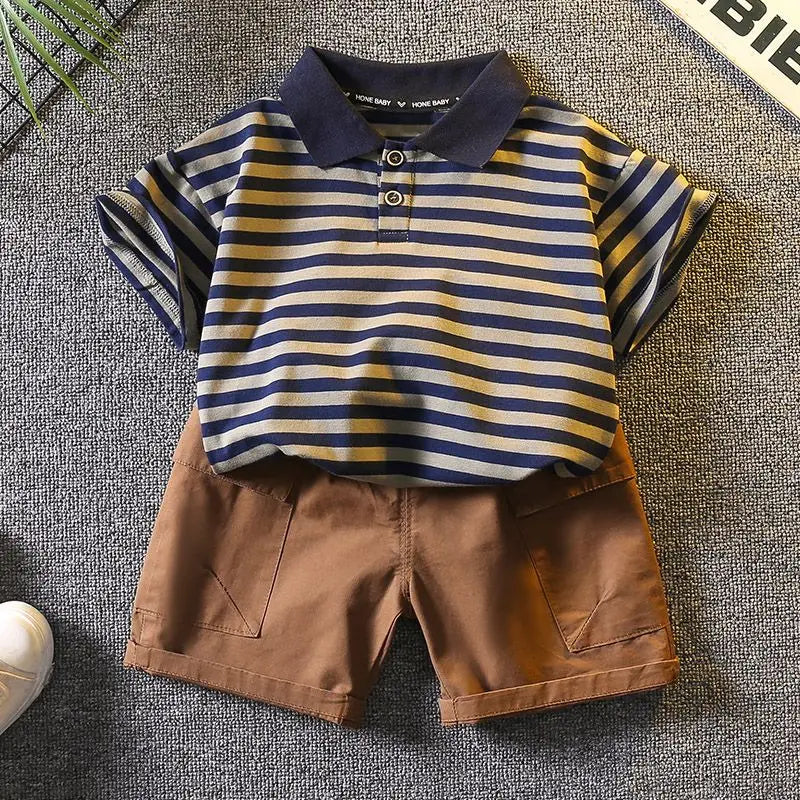 Summer High-Quality Baby Boys Clothes Suits Korean Version Fashion Kids Girls T-Shirt Sets Comfortable Pure Cotton