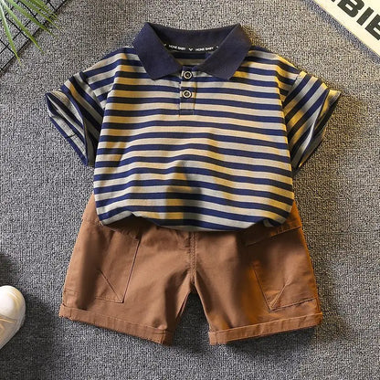 Summer High-Quality Baby Boys Clothes Suits Korean Version Fashion Kids Girls T-Shirt Sets Comfortable Pure Cotton