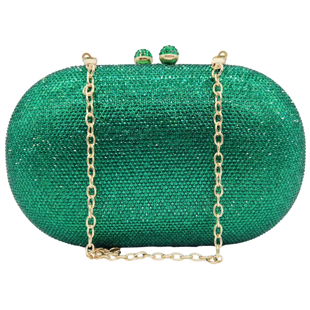 Middle East Diamond Embellished Evening Bag Pure Color Rhinestone Women's Clutch Handbag Polyester Daily Match Magnetic Buckle