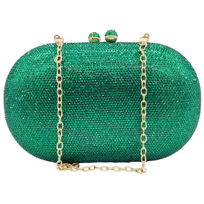 Middle East Diamond Embellished Evening Bag Pure Color Rhinestone Women's Clutch Handbag Polyester Daily Match Magnetic Buckle