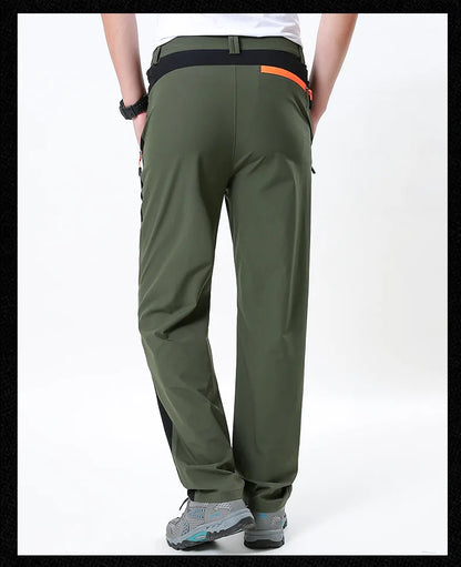 New Summer Men Thin Multi Pocket Work Pants Outdoor Casual Sports Breathable Cargo Pants Straight Leg Loose Tooling Trousers 4XL