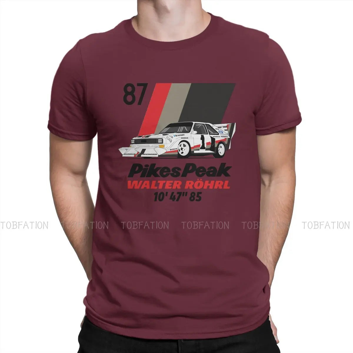 Gran Turismo Racing Game TShirt for Men Walter Rohrl Pikes Peak 87 Humor Summer Tee T Shirt High Quality New Design Loose