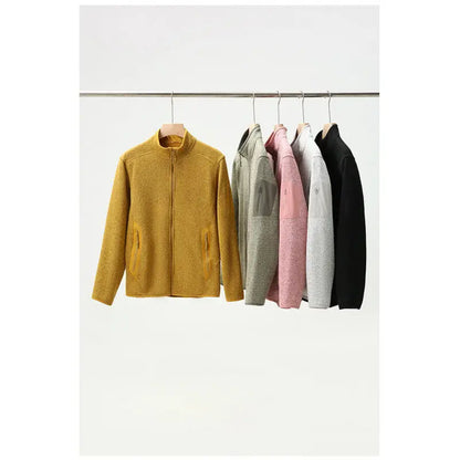 2026 Outdoor Windproof Solid Color Fashionable Camping, Fishing, Sports, Versatile, Casual and Affordable Knitted Sweater Jacket