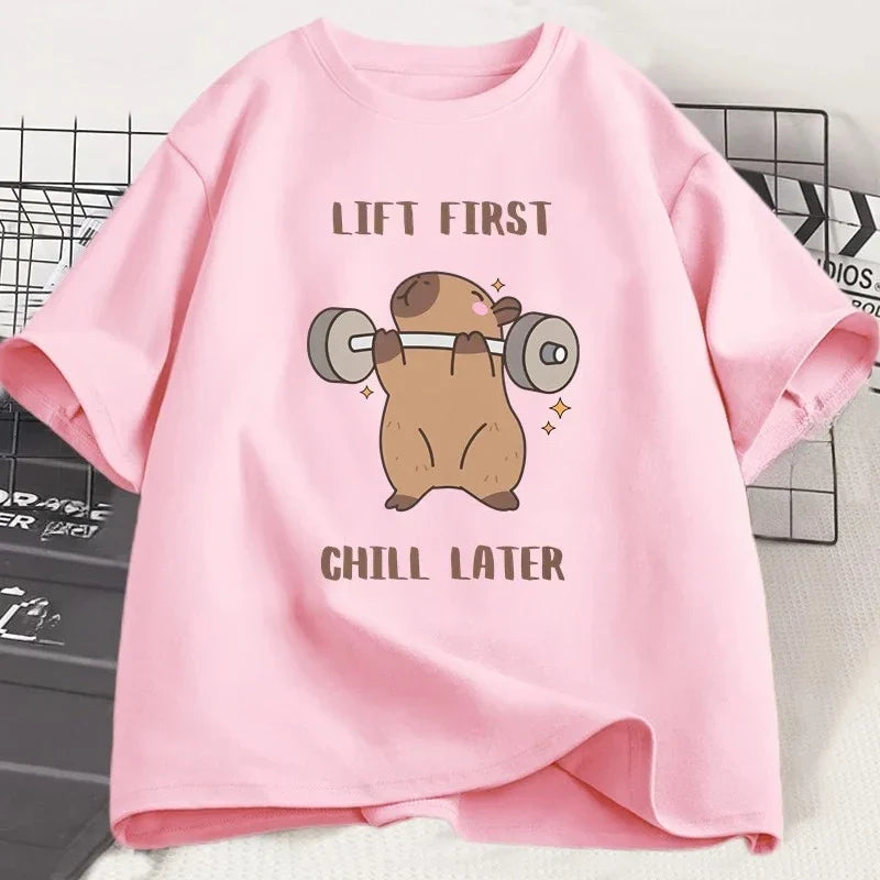 Plus Size Capybara Gym T-Shirt Women Sports Tee Workout Fitness T Shirt Top Unisex Softstyle Women Tshirt Clothes Women Clothing