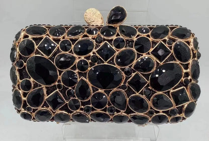 Natural Rhinestone Handmade Clutch Women Wedding Party Cocktail Evening Bag Colorful Diamond Handbag Fashion Yellow Purse
