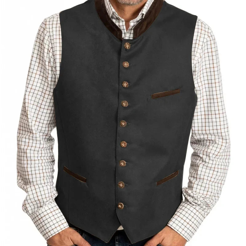 Men Vest Green Suede Velvet With Collar Single Breasted Waistcoat For Wedding Banquet Party Business Work Casual Daily Men Vest
