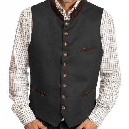 Men Vest Green Suede Velvet With Collar Single Breasted Waistcoat For Wedding Banquet Party Business Work Casual Daily Men Vest