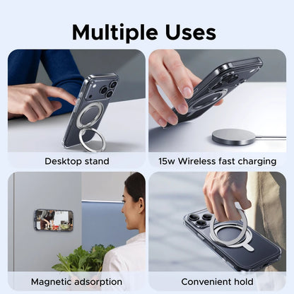 For iPhone 17 Pro Max 360° Magnetic Stand Case Cover for iPhone 17pro for Magsafe Rotatable Magnet Kickstand Case