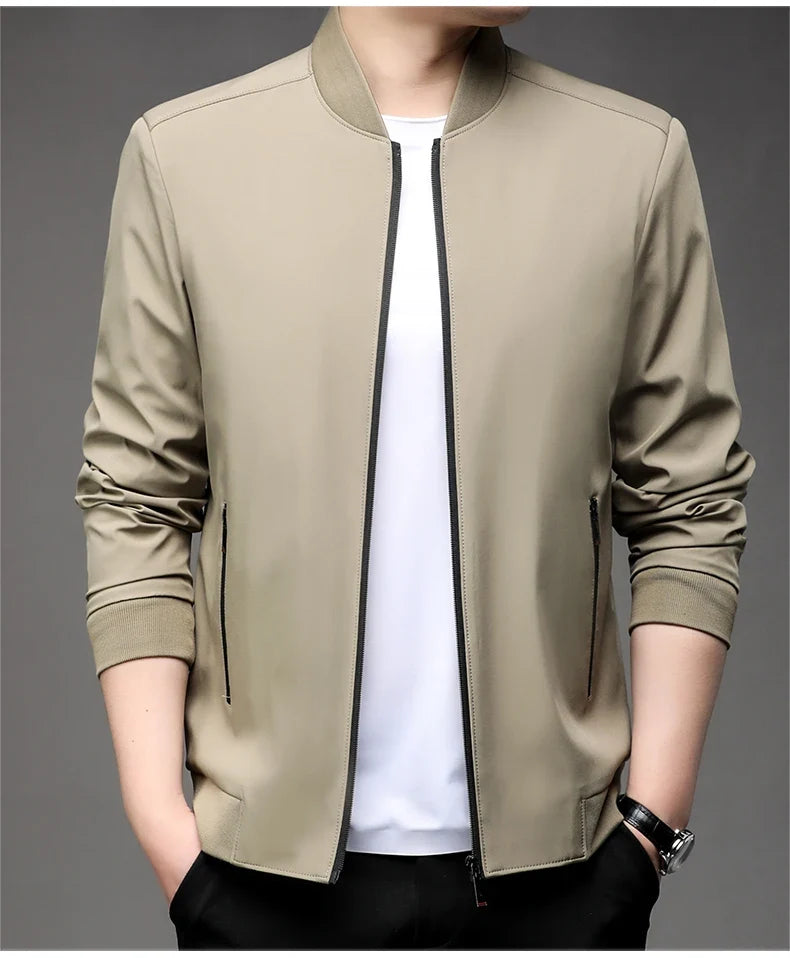 Men's High-Quality Fashion Spring Baseball Collar Business Casual Jacket Handsome Youth Coat Dad Jacket M-5XL