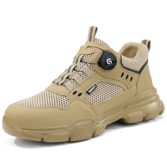 Rotating button Protection Shoes Breathable in summer Safety Shoes Men Anti-smash Anti puncture Work Sneakers Steel toe shoes