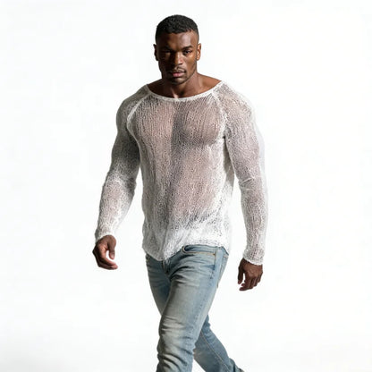 Men's Sexy Casual T-Shirt Breathable Raglan Long Sleeve Top Soft Lightweight Streetwear Fashion Basic High Quality Tee Shirt
