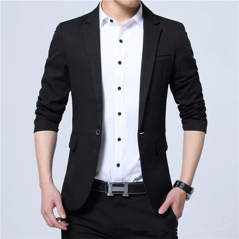 2025 New Fashion Spring  Autumn Casual Men Blazer Cotton Slim England Suit Blaser Masculino Male Jacket Blazer Men Size M-5XL