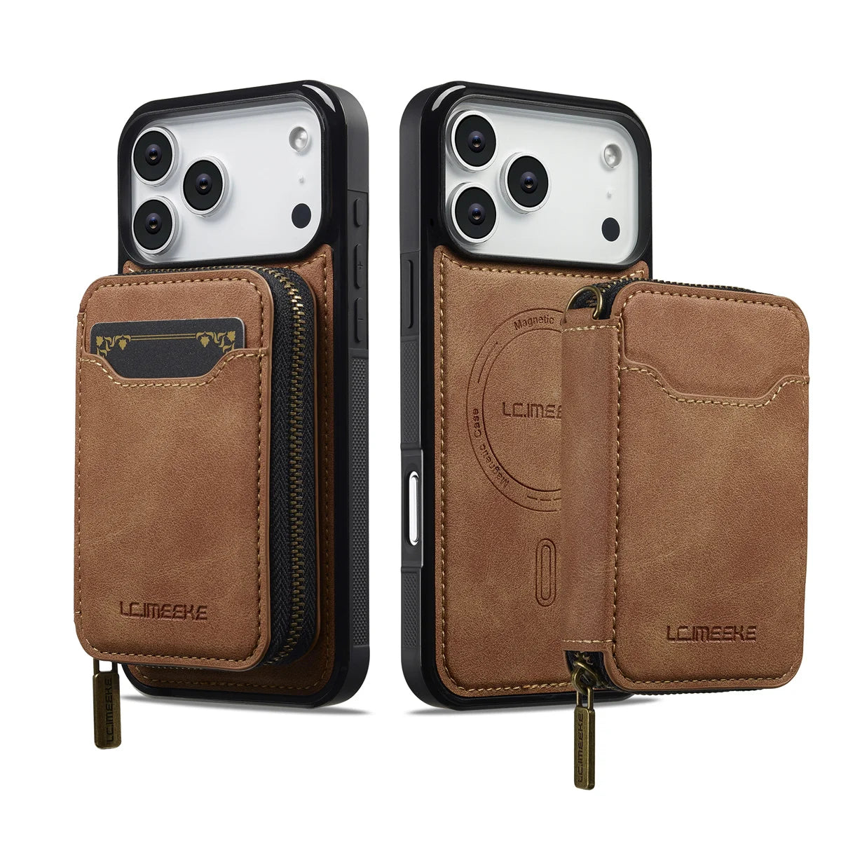 Detachable Magnetic Wallet Leather Phone Case for IPhone 17 Pro Max Air 16 Plus 15 14 13 12 11 Pro 16E Anti-Theft Brush Cover