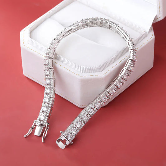 Bracelet de luxe entièrement en Moissanite, argent S925, diamant scintillant pour femme, fiançailles, mariage, cadeau de bijouterie fine certifié GRA