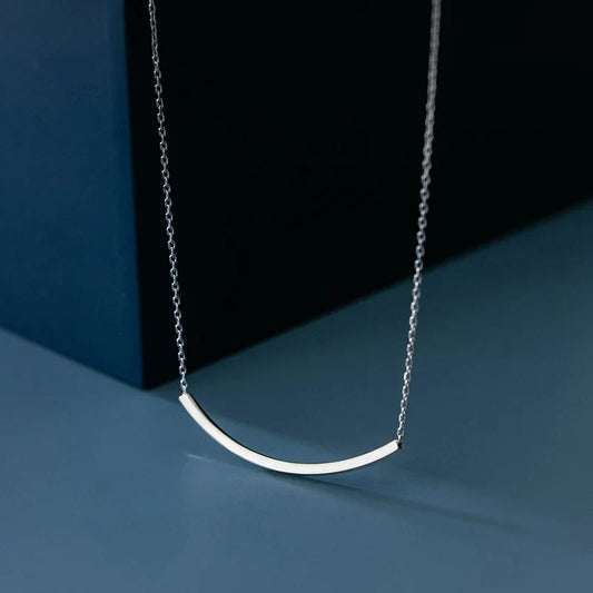 Silver Simple Geometric Female Necklaces 100% 925 Sterling Silver Classic Fashion Chain Necklaces For Women Girl Jewelry