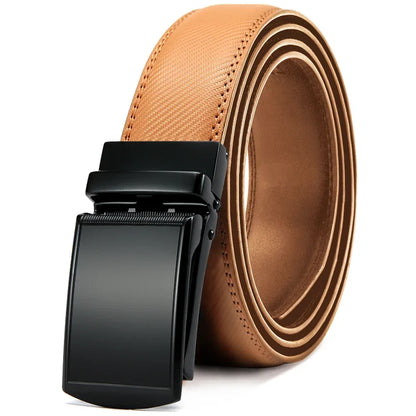 Men Belt Leather Belt  Automatic Genuine Leather Fashion Belts Ratchet Luxury Belts Men's Trouser Belt Belt for Men