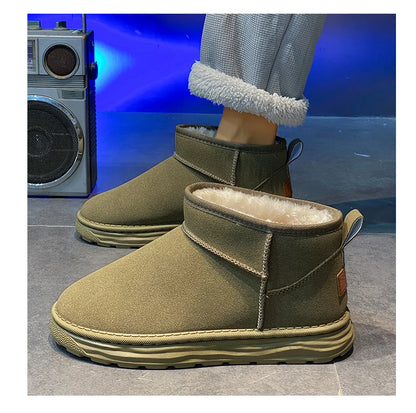 2025 Winter Snow Boots for Men New Fashion Australia Boots 39-47 Classic Top Quality Suede Leather Ankle Boots Warm Mens Shoes