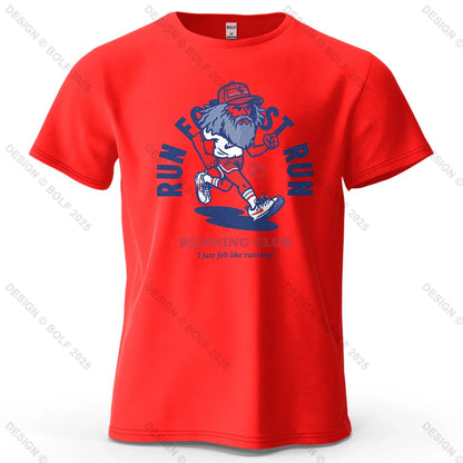 Running Club Printed Men's T-Shirt 100% Cotton Oversized Fitness Motivation Graphic Tees for Women Tops Tees Streetwear