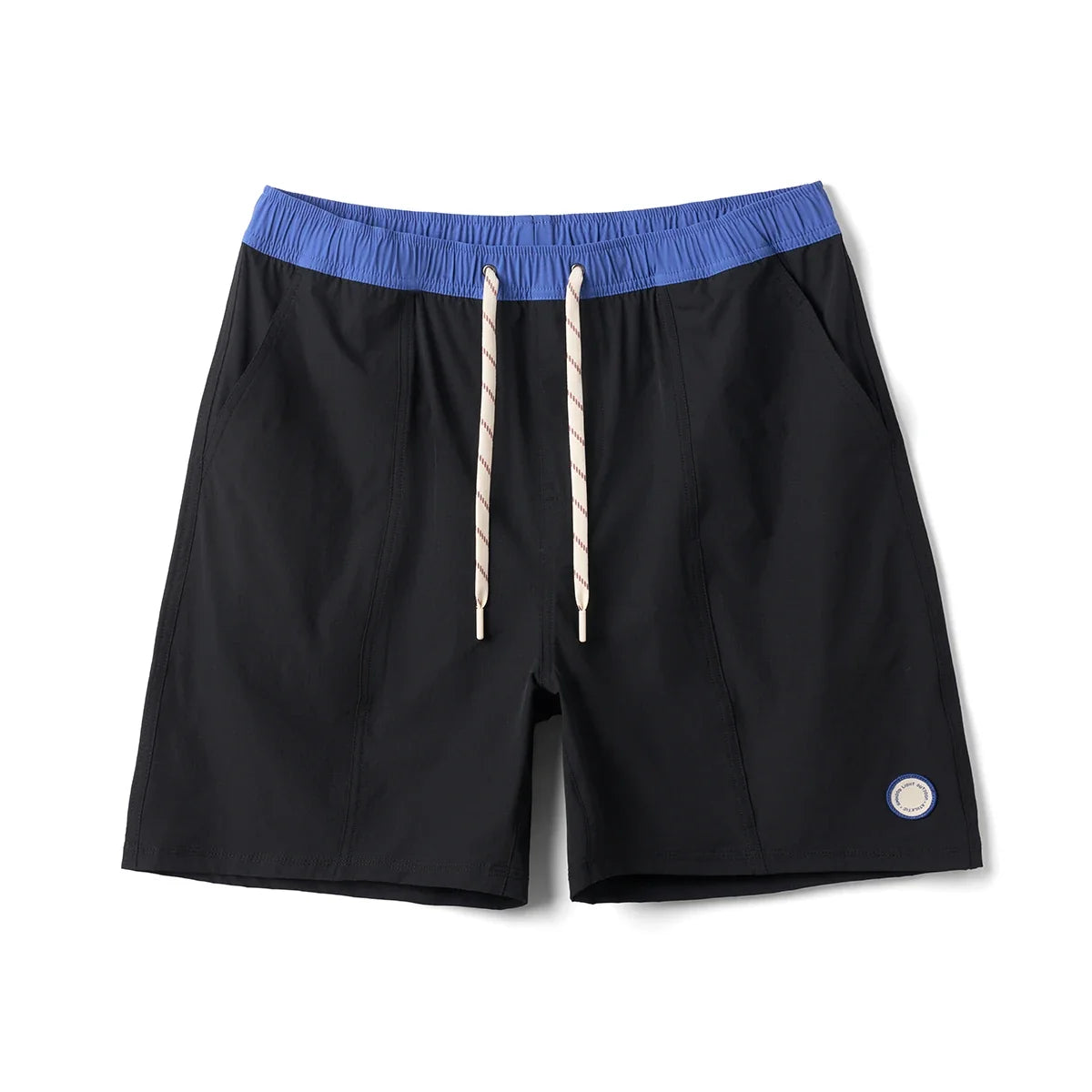 2025 Summer New 145gsm Elastic Fabric Beach Shorts Men Contrast Color Drawstring Athletic Shorts