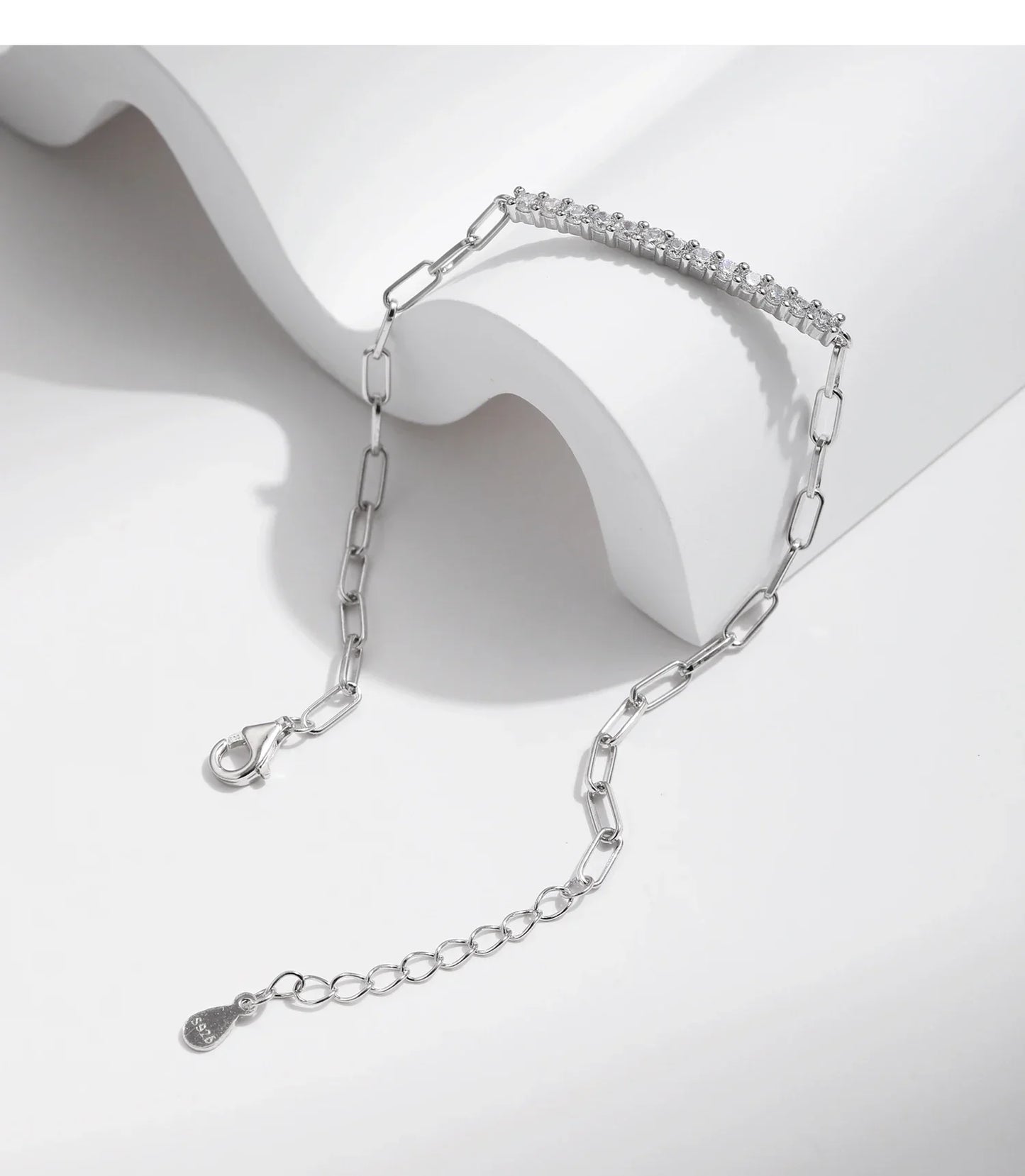 Sparkling D Color Moissanite Bracelet 925 Sterling Silver Lock Stackable Trendy Bracelets For Women Jewelry With Gift Box