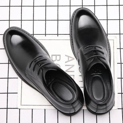 Men Business Elevator Shoes Real Cowhide Invisible Height Increasing Shoes with 3/6/8CM Height Boost Breathable Comfortable