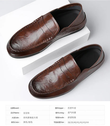 Genuine Leather Men Loafers Comfortable Mens Casual Shoes Luxury Brand Man Formal Dress Shoes Breathable Slip on Boat Shoes
