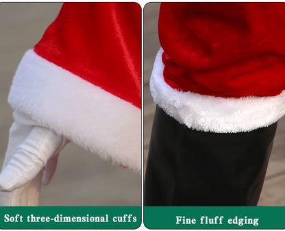 Santa Claus Clothes New Year Christmas Eve Party Men Santa Velvet Suit Outfit Adults Xmas Cosplay Costume
