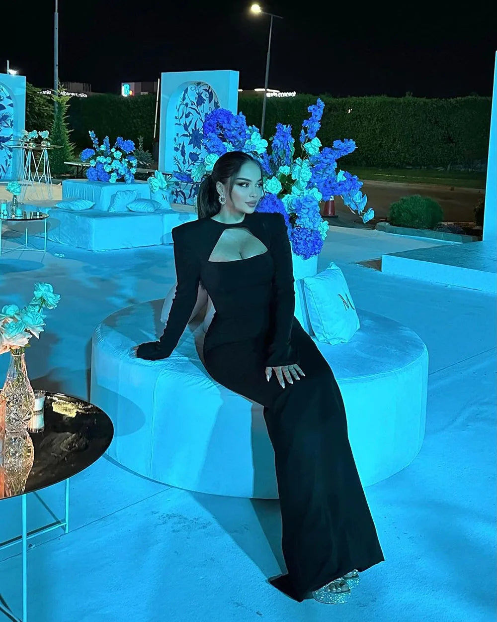 Black Modest Prom Dresses Long Sleeve Arabic Formal Evening Gowns Mermaid Party Dress Birthday Party Dress Customized