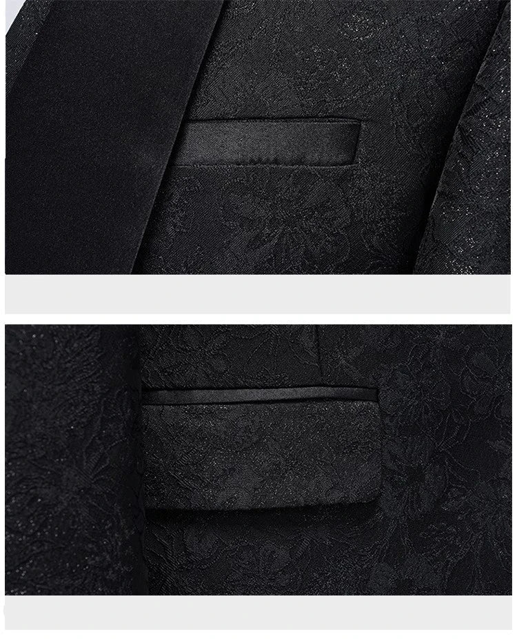 New Tuxedo 3 Piece Suit, Men's Groom's Suit, Top + Vest + Pants