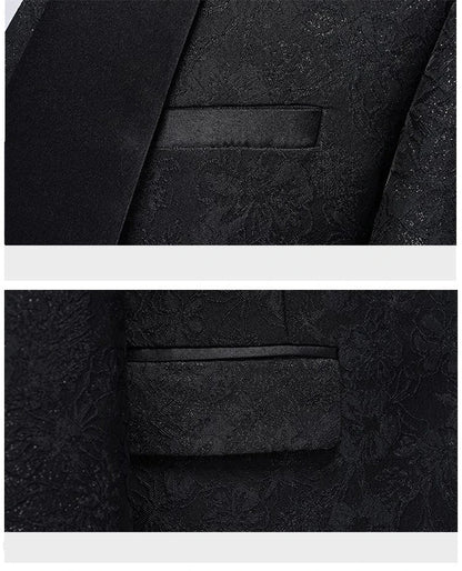 New Tuxedo 3 Piece Suit, Men's Groom's Suit, Top + Vest + Pants