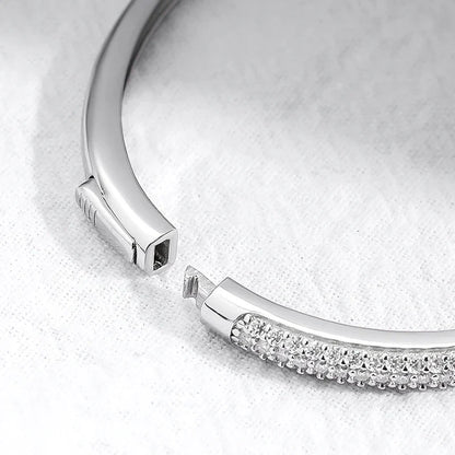 1.5mm 2.3CT All Moissanite Bangle for Women Luxury Quality Jewelry S925 Sterling Silver Bracelets Birthday Christmas Gift