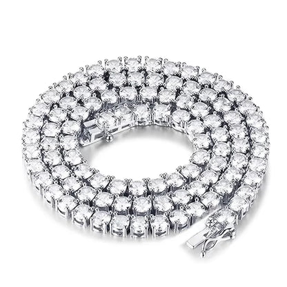 GRA Certified Moissanite Tennis Necklace 2/3/4/5/6.5mm Solid 925 Sterling Silver Diamond Tennis Necklaces for Women Man