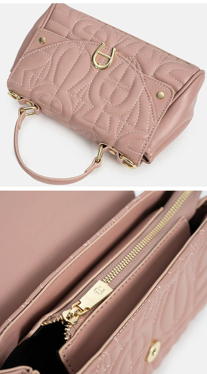 New Retro Women's Bag with Solid Color Letter Printing Exquisite Handbag, High-quality Multifunctional Niche Aesthetic Bag