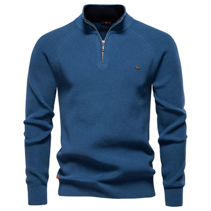 2023 New Autumn Cotton Zipper Cardigans for Men Fashion Casual Social Men Sweaters High Collar Warm Winter Knitted Sweater Men
