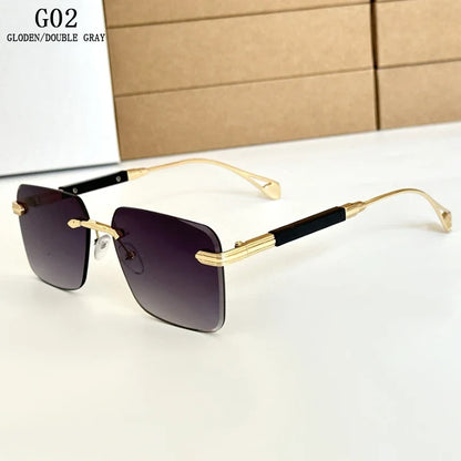 2024 Fashion Sunglasses For Men Luxe Rimless Sunglasses Women Trendy Vintage Glasses Lunette Soleil Femme Gafas De Sol Hombre