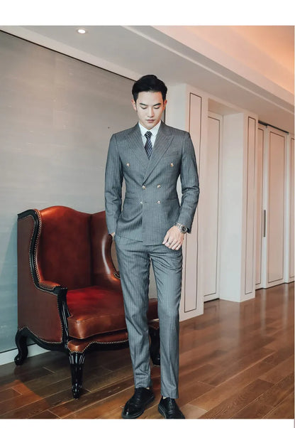 27 Colors ( Blazer + Vest + Pants ) Boutique Fashion Plaid Formal Office Business Mens Suit Three Pieces Groom's Wedding Dress