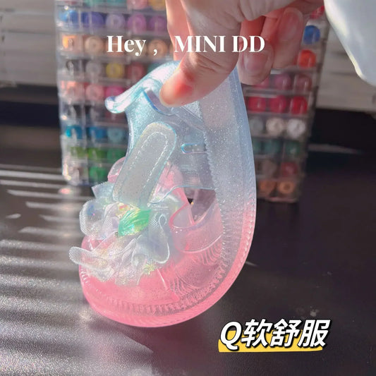 Girls' Princess Sandals 2025 Summer New Children's Jelly Sandals Soft Bottom Closed-toe Anti-collision Baby Kid's Beach Shoes
