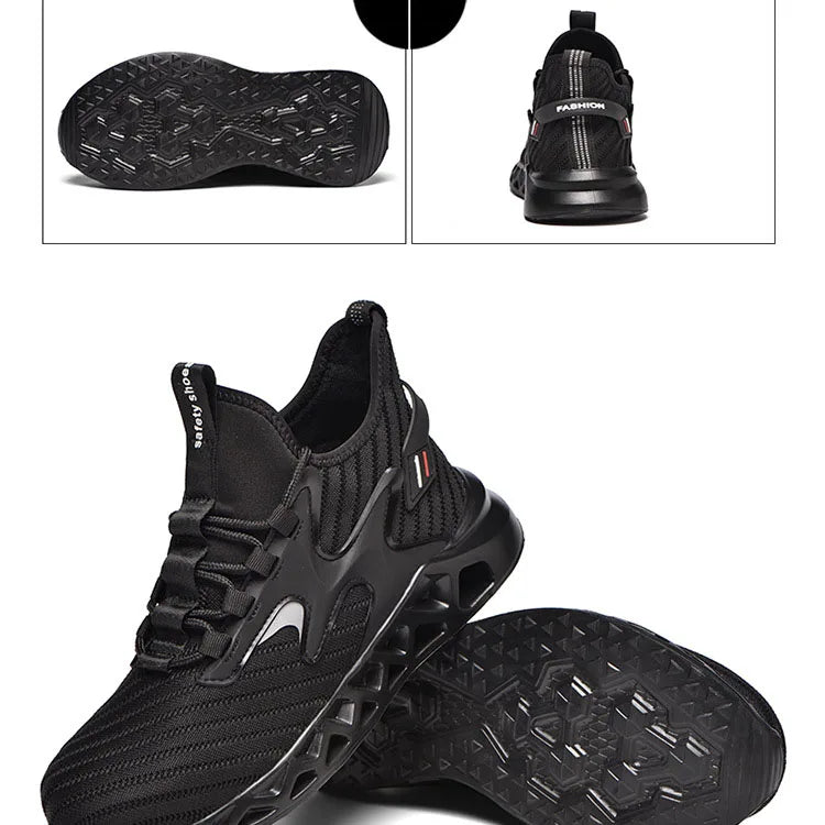 Safety Shoes for Men Women Lightweight Work Shoes Breathable Slip Resistant Construction High top Steel Toe Boots