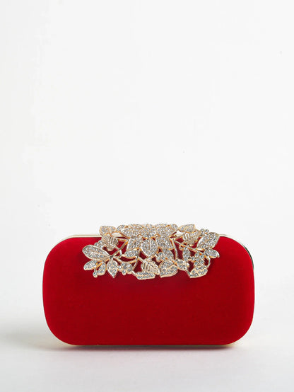 Rhinestone Clutch Bag with Crystal Floral Clasp Women Evening Handbag Formal Party Purse
