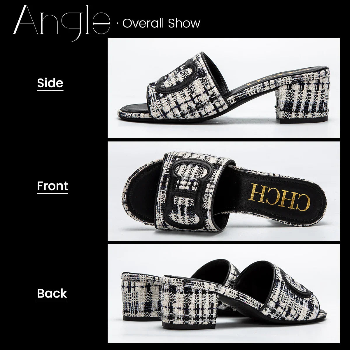 Slippers New summer Brand Fabric Low Heel Sandals Outdoor Business Commuter Women's Shoes 2024