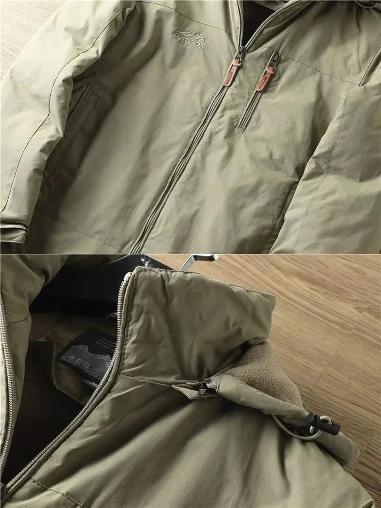 Autumn And Winter Padded And Thickened Outdoor Punching Jacket Casual Warm Tactical Plus Size Jacket Solid Colour Men's Clothing